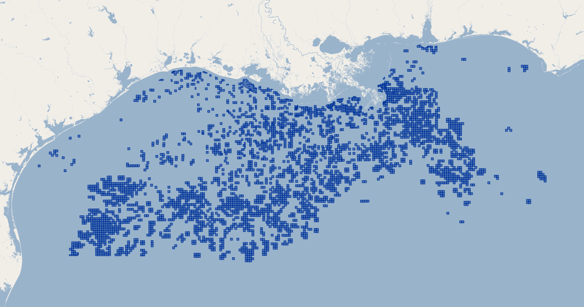 Gulf Of Mexico Active Lease Polygons Louisiana GIS Map Data US