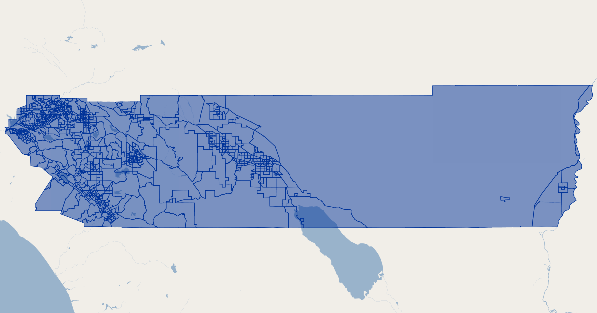 Riverside County, CA Census Block Groups (2010) GIS Map Data